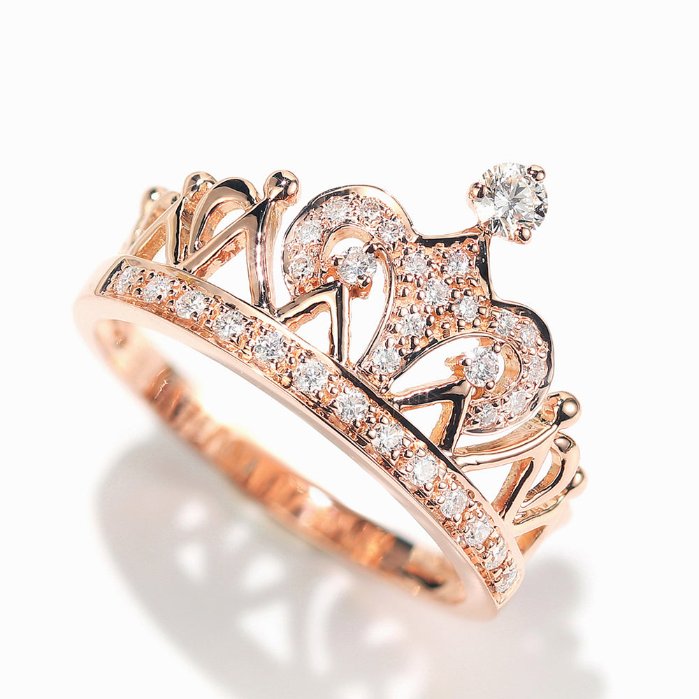 Rapunzel Crown Ring Version 2 Pink, 925 Sterling Silver – Reorah